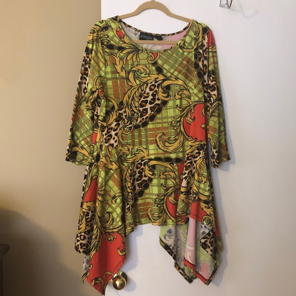 Attitudes by Renee Multicolor Patterned Top